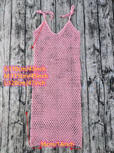 4  Color Sleeveless Crochet Beach Dress