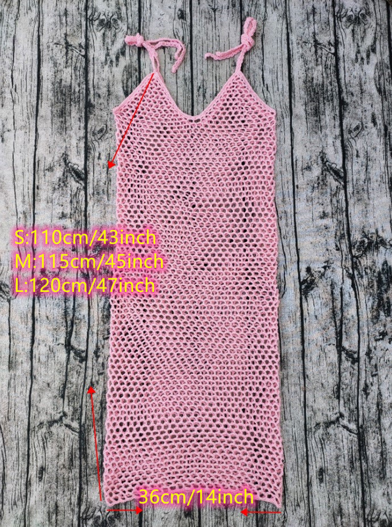 4  Color Sleeveless Crochet Beach Dress